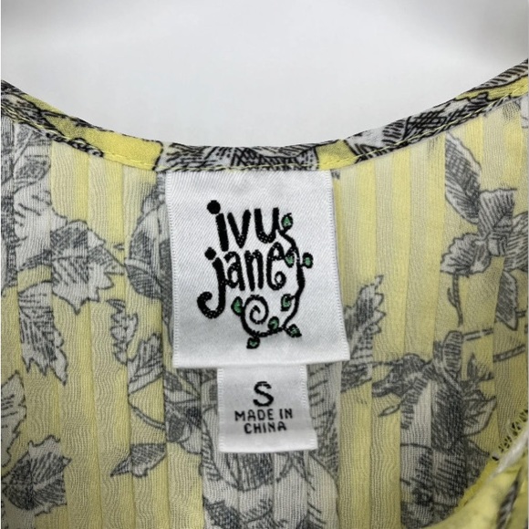 Ivy Jane Peasant Boho Cottagecore Blouse Embroidered Cutout Trimmed SZ Small - Picture 3 of 4